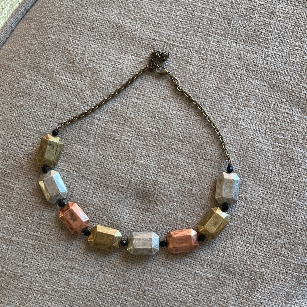 2/$10 Burnished Copper Gold and Silver-toned Necklace Free With Purchase